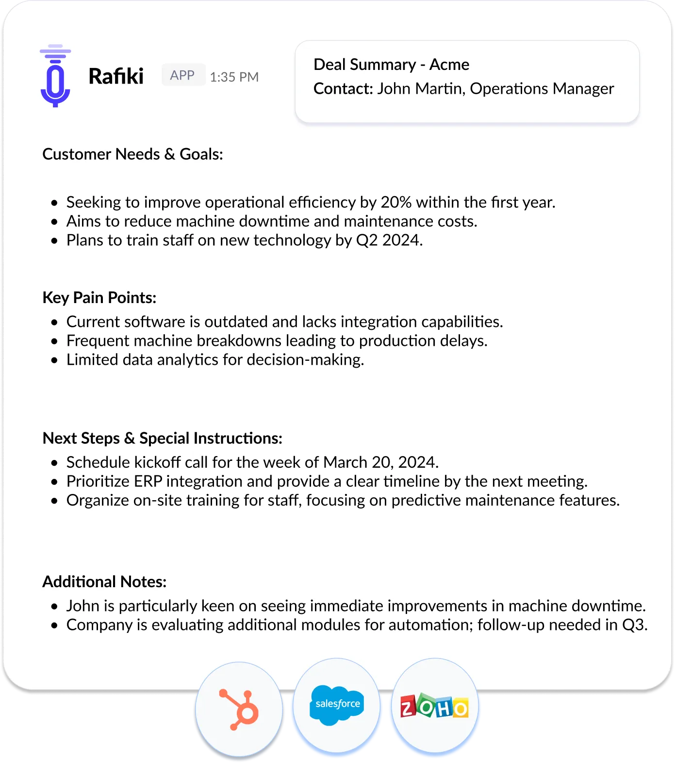 Good handoff notes from Sales to Customer Success