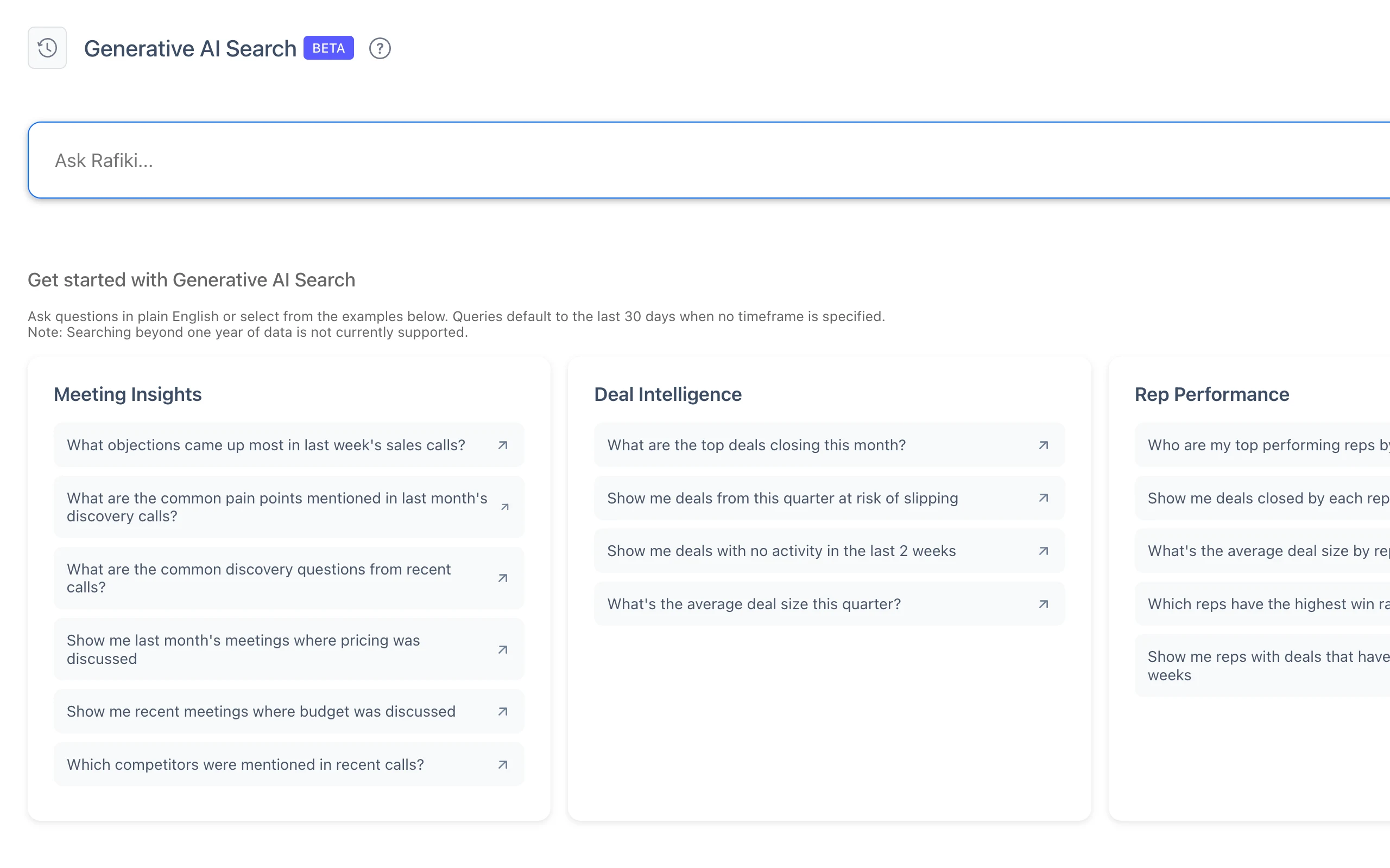 Gen AI Search in Rafiki